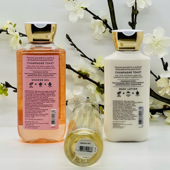 Bath and Body Works Champagne Toast Shower Gel, Lotion, Fine Fragrance 3-Pc Set - Picture 2 of 5